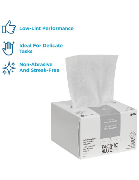 Paño de Limpieza AccuWipe 280 Piezas 12.19x18.42 cm Blanco