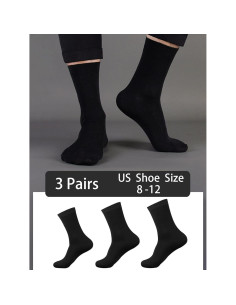 Calcetines de seda para hombres Lonxu - 3 pares negros transpirables 2