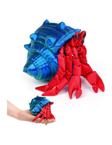 Cangrejo Ermitaño Impreso en 3D SHUWND Azul Verde Articulado