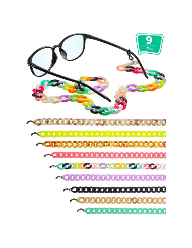 Cadena de Gafas Acrílico 9 Piezas Frienda 68 cm Antideslizante
