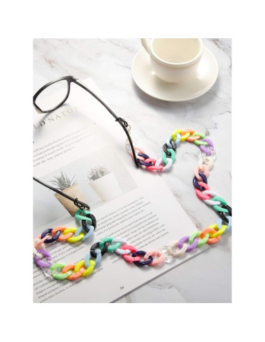 Cadena de Gafas Acrílico 9 Piezas Frienda 68 cm Antideslizante
