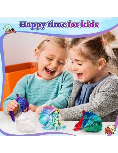 Cangrejo Ermitaño Impreso en 3D SHUWND Azul Verde Articulado Cangrejo Ermitaño Impreso en 3D SHUWND Azul Verde Articulado