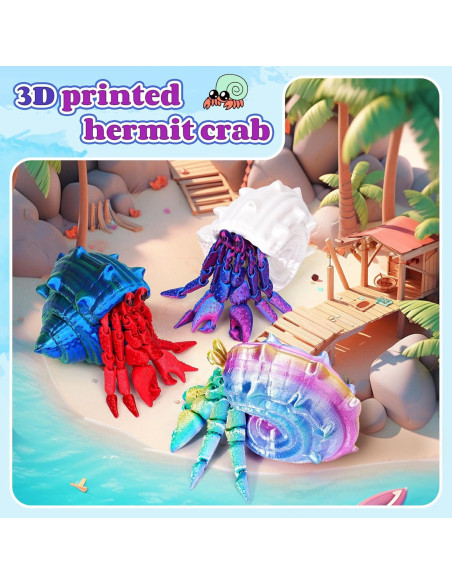 Cangrejo Ermitaño Impreso en 3D SHUWND Azul Verde Articulado Cangrejo Ermitaño Impreso en 3D SHUWND Azul Verde Articulado