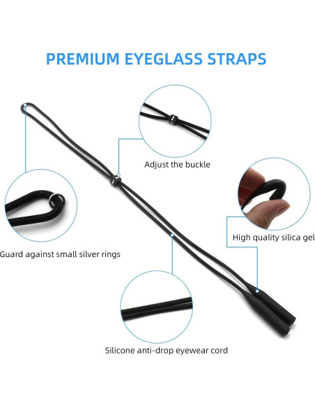 Retenedor de Gafas Wittocs Paquete 12 Correas Silicona Ajustables