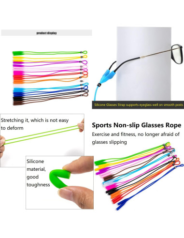 Retenedor de Gafas Wittocs Paquete 12 Correas Silicona Ajustables