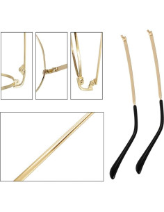 Patas de Gafas Jammy Reemplazo Metal Dorado Universal 2