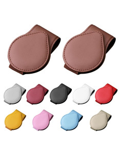 Soporte de Gafas Sylvil para Visera de Coche 2 Pcs Marrón