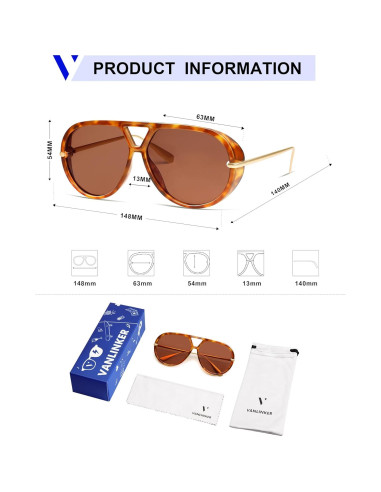 Gafas de sol aviador polarizadas VANLINKER retro grandes
