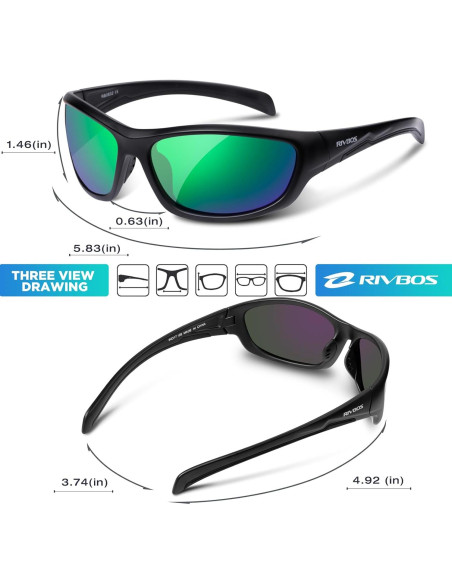 Gafas de sol RIVBOS polarizadas UV400 para deportes y aire libre