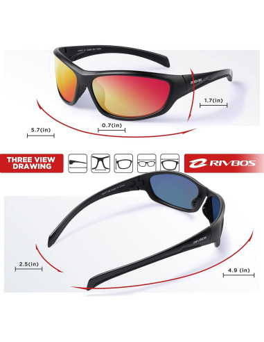 Gafas de sol RIVBOS polarizadas UV400 para deportes y aire libre