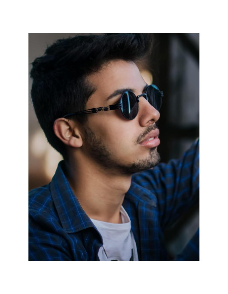 Gafas de sol redondas AIEYEZO steampunk UV 100% bloqueadores