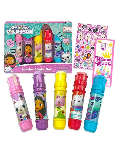 Conjunto de Tiza Jumbo Gabby's Dollhouse con Soporte y Stickers