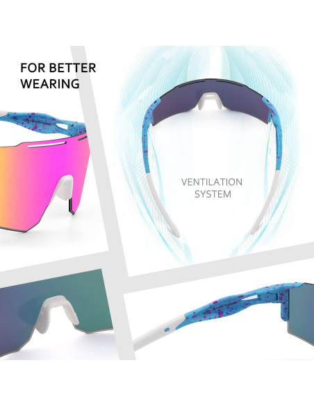 Gafas de Ciclismo Ukoly con 3 Lentes Intercambiables Gafas de Ciclismo Ukoly con 3 Lentes Intercambiables