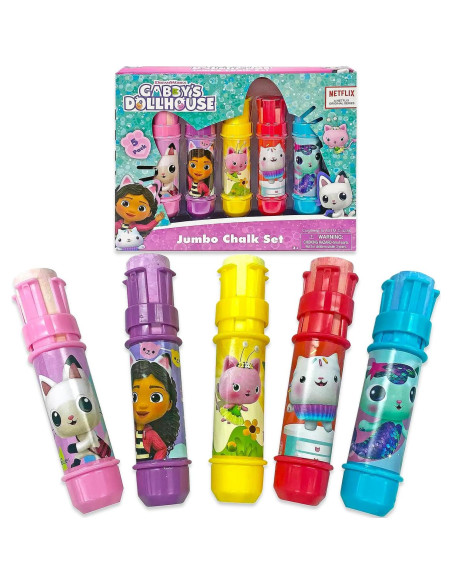 Conjunto de Tiza Jumbo Gabby's Dollhouse con Soporte y Stickers
