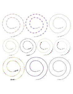 Cadenas para Gafas ONESING 10 Pcs Multicolor Ajustables