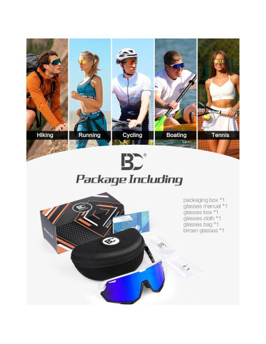 Gafas de sol BIRCEN deportivas UV400 para ciclismo y béisbol