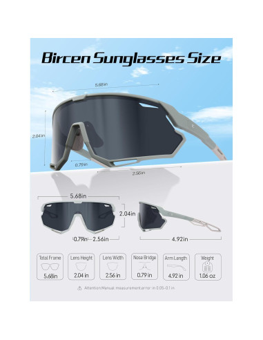 Gafas de sol BIRCEN deportivas UV400 para ciclismo y béisbol