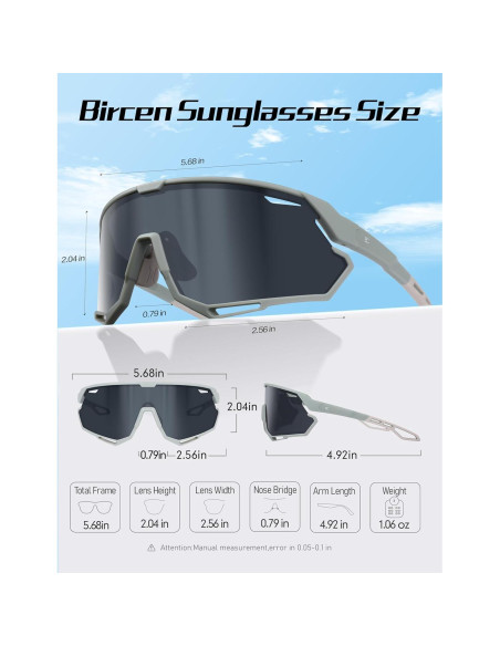 Gafas de sol BIRCEN deportivas UV400 para ciclismo y béisbol Gafas de sol BIRCEN deportivas UV400 para ciclismo y béisbol