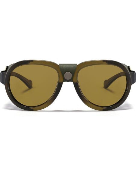Gafas de sol retro steampunk MACJERO con escudos de cuero
