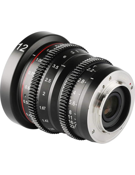 Lente de Cine MEKE 12mm T2.2 MFT Manual 4K para Olympus Panasonic