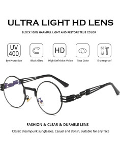 Gafas de Sol Redondas Dollger Steampunk con Lente Transparente 2