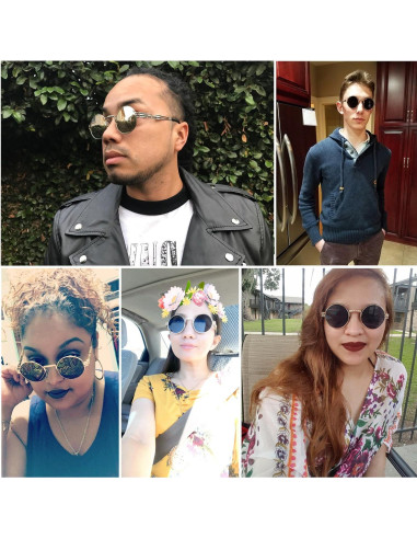 Gafas de Sol Redondas Dollger Steampunk con Lente Transparente