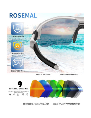 Gafas de sol deportivas Rosemal 7221 polarizadas UV400