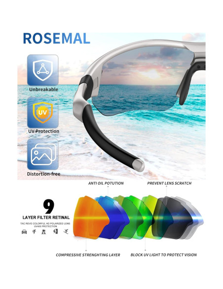 Gafas de sol deportivas Rosemal 7221 polarizadas UV400
