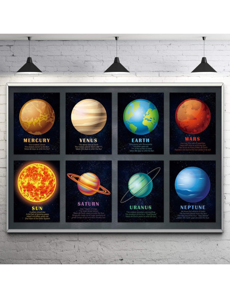 Pósteres Educativos del Sistema Solar Outus - 12 Piezas 36x27 cm