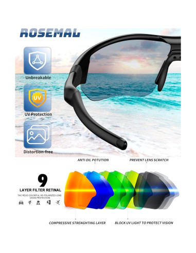 Gafas de sol deportivas Rosemal 7221 polarizadas UV400