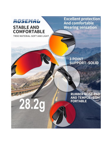 Gafas de sol deportivas Rosemal 7221 polarizadas UV400