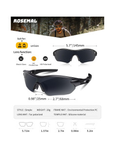 Gafas de sol deportivas Rosemal 7221 polarizadas UV400 2