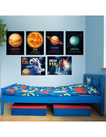 Pósteres Educativos del Sistema Solar Outus - 12 Piezas 36x27 cm