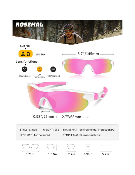 Gafas de sol deportivas Rosemal 7221 polarizadas UV400