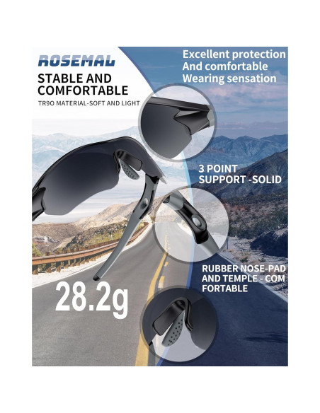 Gafas de sol deportivas Rosemal UV400 polarizadas unisex