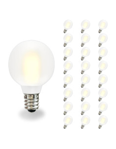 Paquete de 25 Bombillas LED G40 Mate 0.6W E12 Blanco Cálido