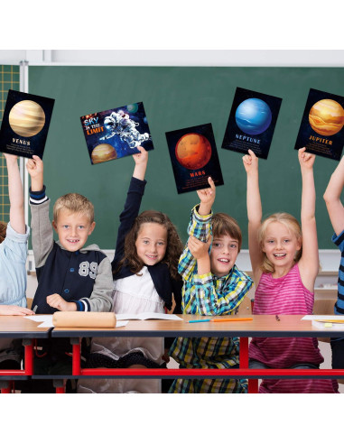 Pósteres Educativos del Sistema Solar Outus - 12 Piezas 36x27 cm
