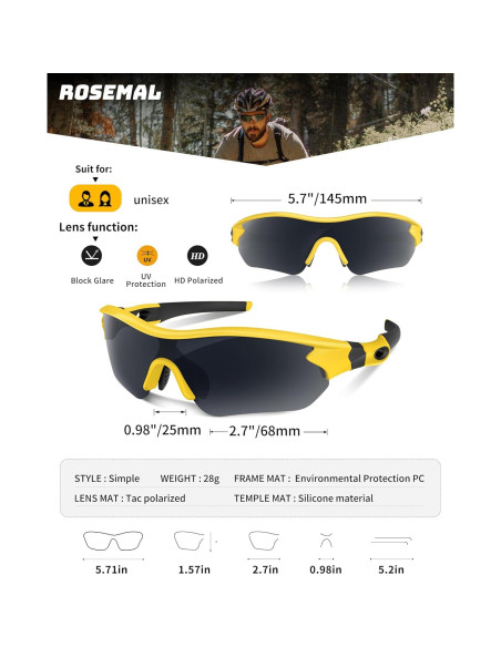 Gafas de sol deportivas Rosemal 7221 polarizadas UV400