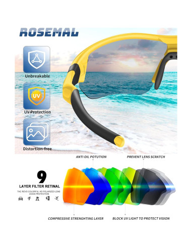 Gafas de sol deportivas Rosemal 7221 polarizadas UV400