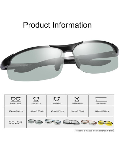 Gafas de sol YIMI fotocromáticas polarizadas UV400