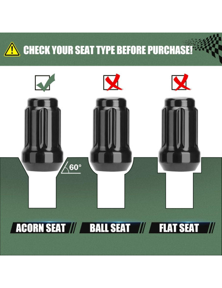 Tuercas de Llanta ATV M10x1.25 Glorider 16pcs Negras con Llave