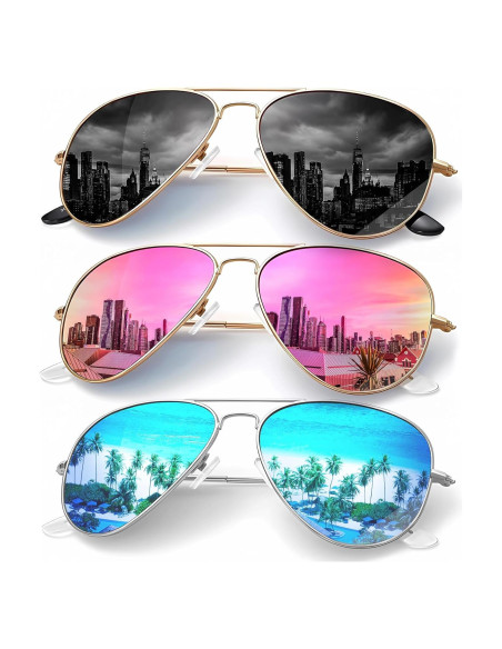 Gafas de Sol KALIYADI Aviador Polarizadas UV - Paquete de 3