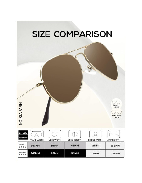 Gafas de Sol KALIYADI Aviador Polarizadas UV 58mm