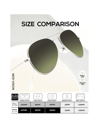 Gafas de Sol KALIYADI Aviador Polarizadas UV 62mm Verde