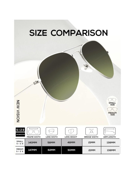 Gafas de Sol KALIYADI Aviador Polarizadas UV 62mm Verde