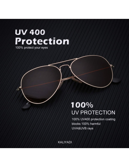 Gafas de Sol KALIYADI Aviador Polarizadas UV 62mm Verde/Marrón
