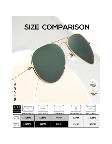 Gafas de Sol KALIYADI Aviador Polarizadas UV 62mm Verde/Marrón