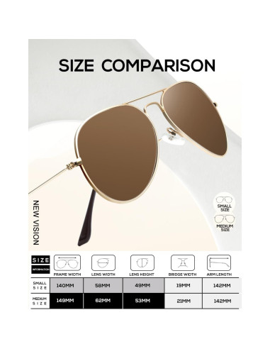 Gafas de Sol KALIYADI Aviador Polarizadas UV 62mm Verde/Marrón