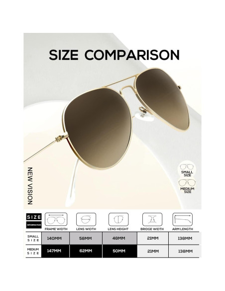 Gafas de Sol KALIYADI Aviador Polarizadas UV 62mm Marrón