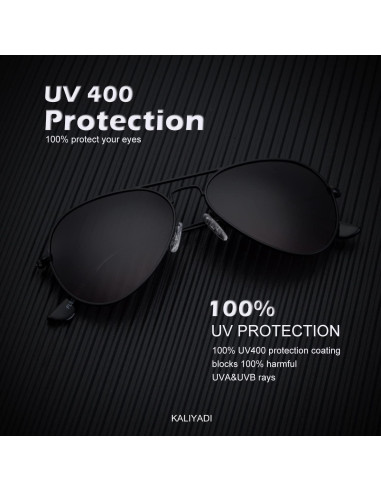 Gafas de Sol KALIYADI Aviador Polarizadas UV 62mm Gradiente Púrpura